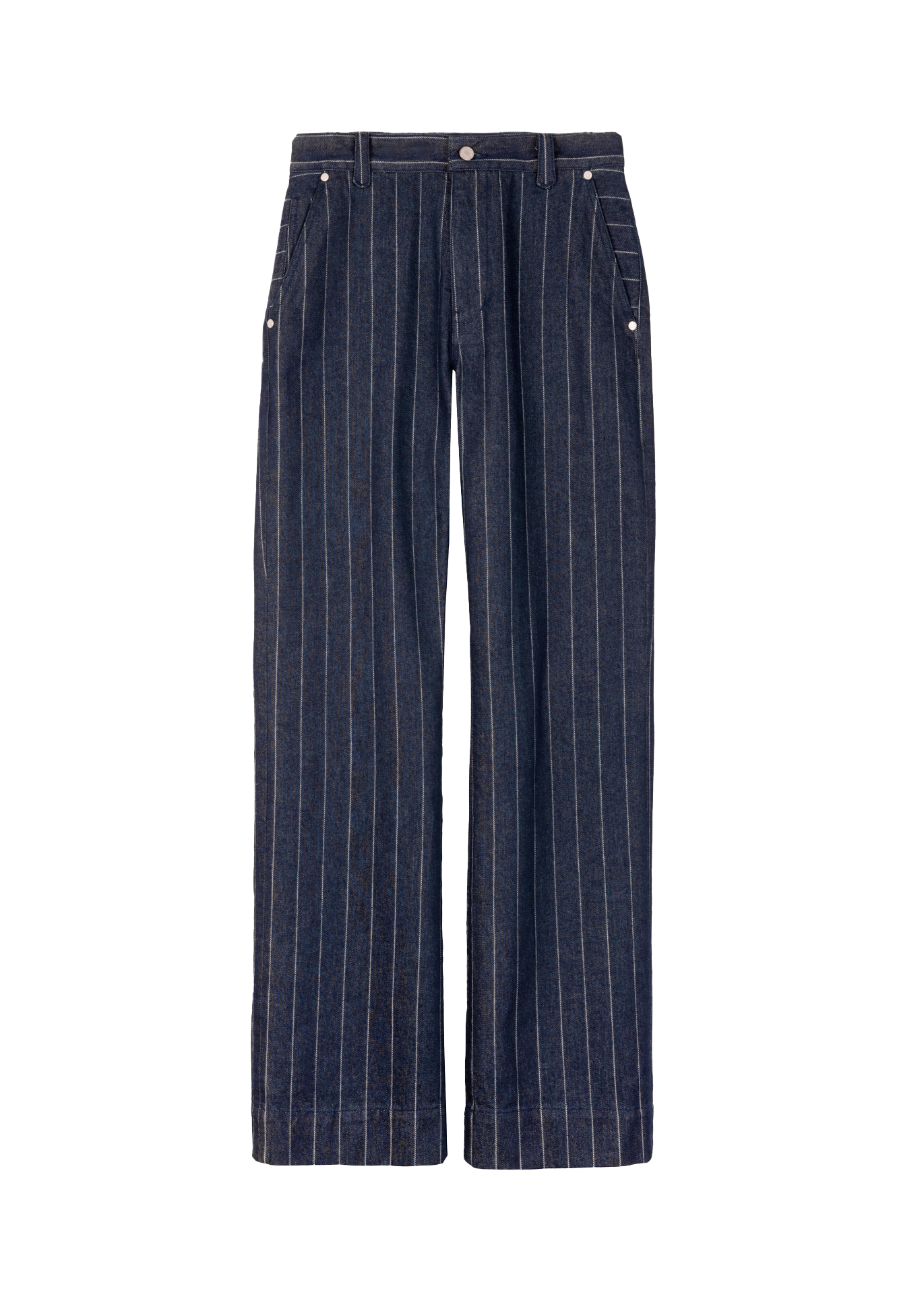 Bootcut jeans met krijtstreep