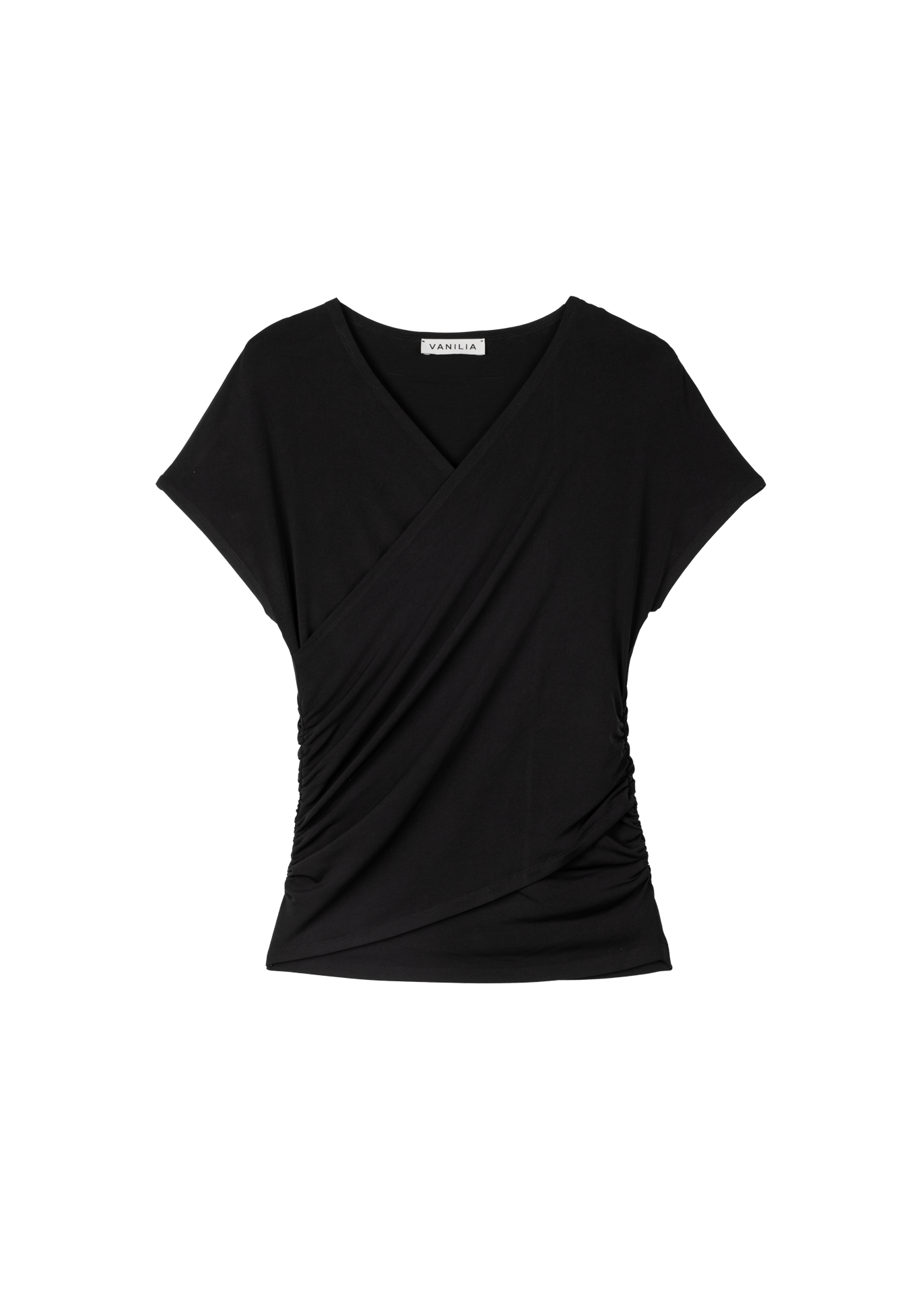 Tricot top met drapering