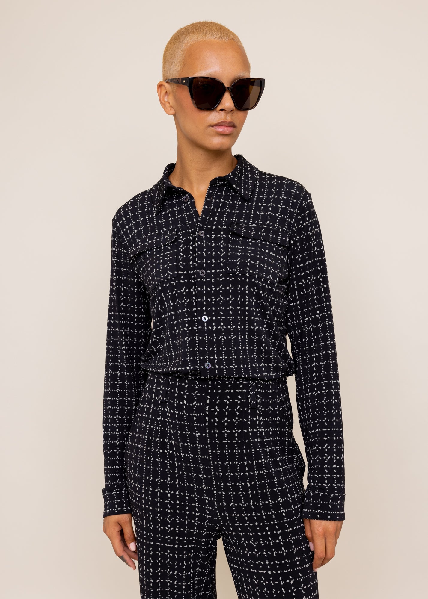 tricot blouse met zakken