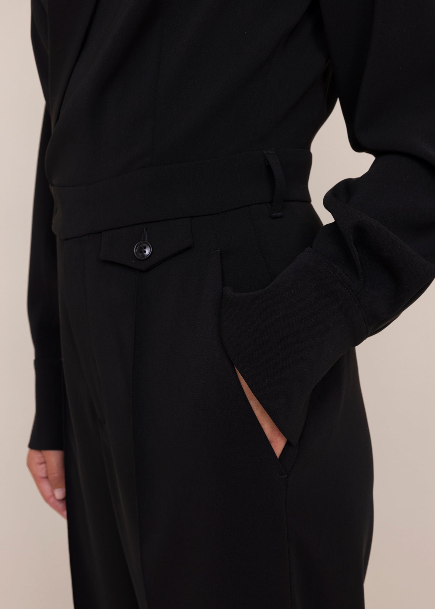 Crêpe jumpsuit wide leg
