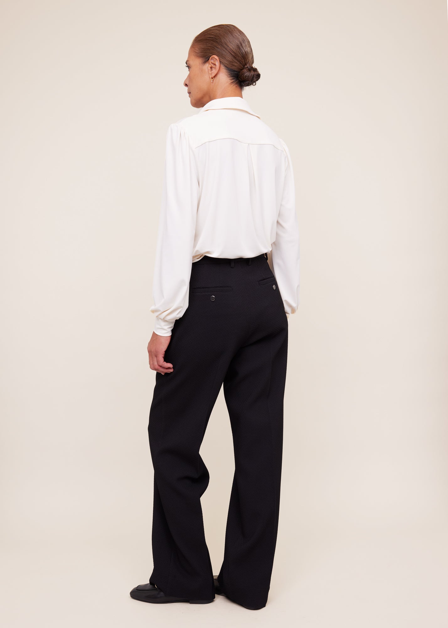 Tricot blouse met luxe knopen