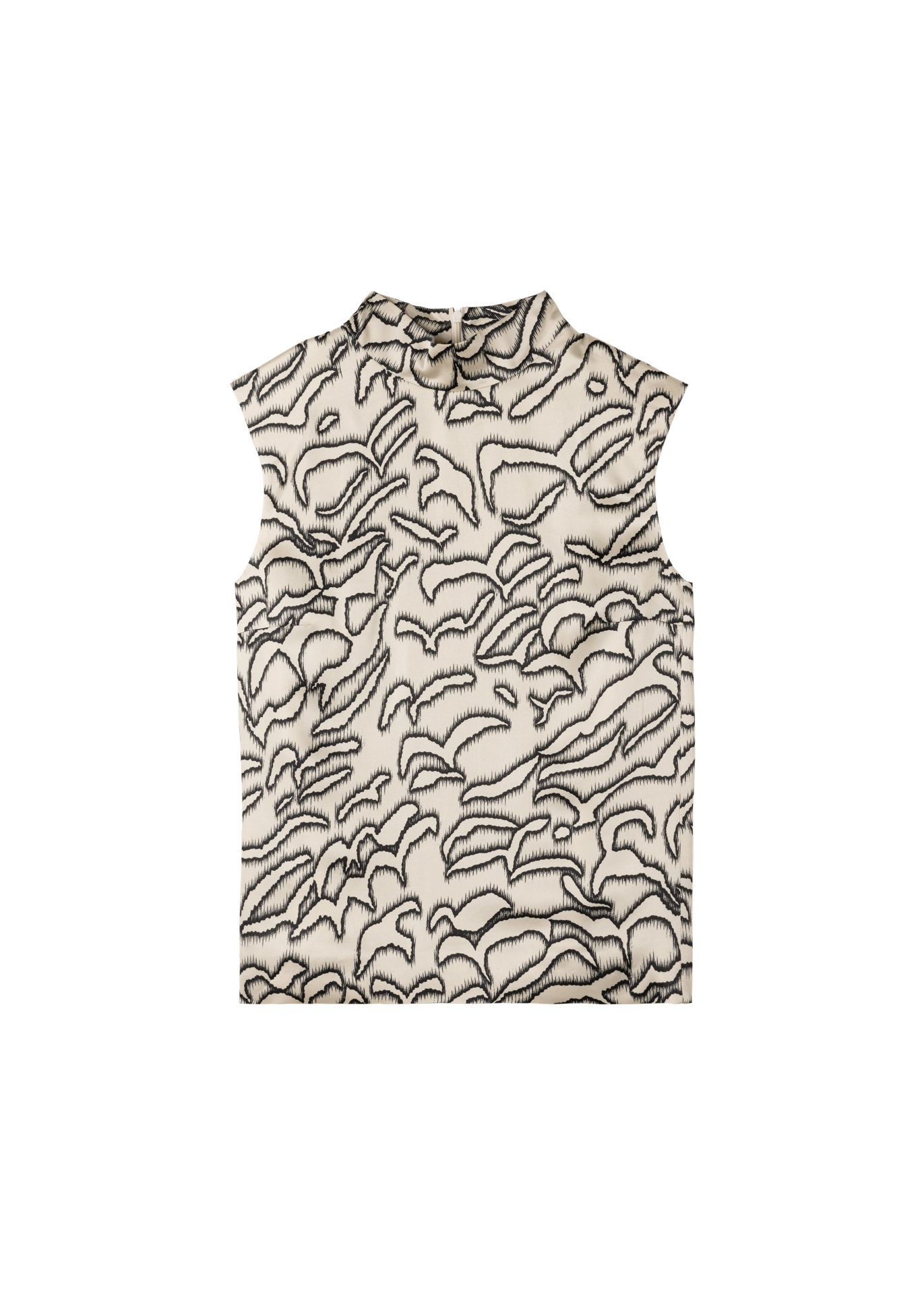 mouwloze top met print