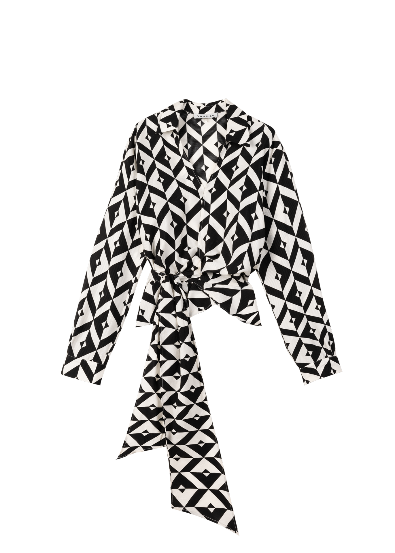 Viscose wrap top met print