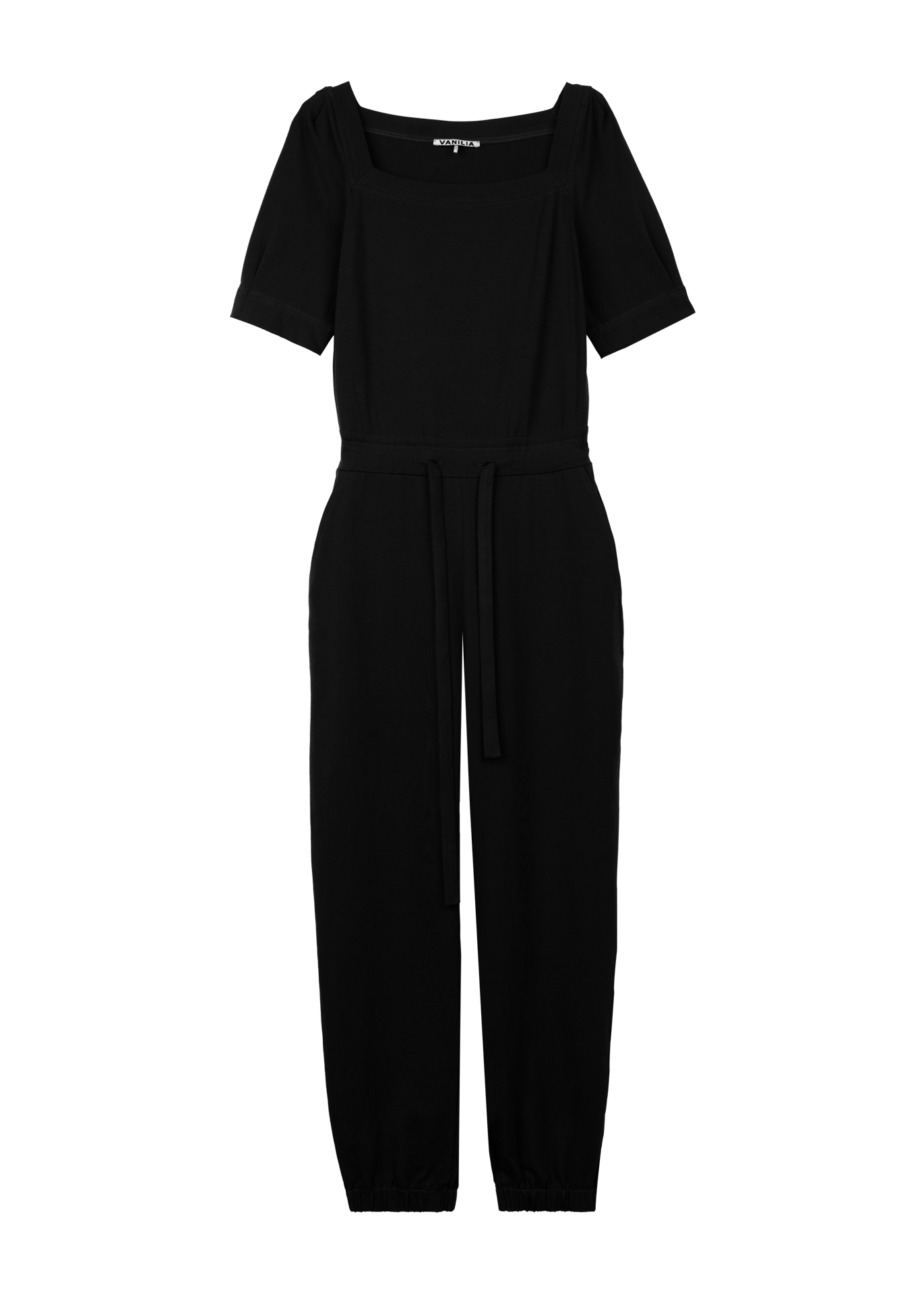 Katoenen jumpsuit met vierkante hals