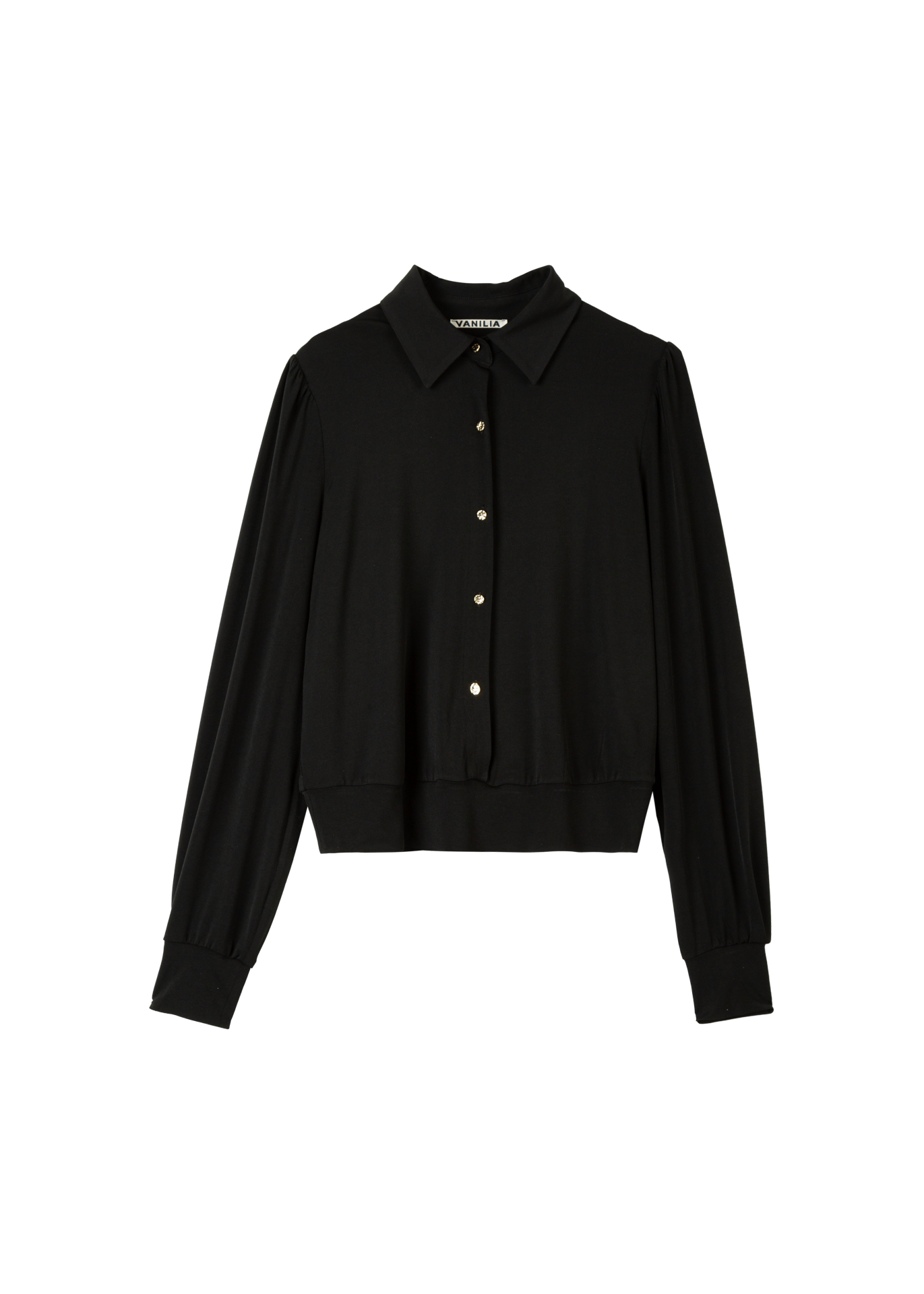 Tricot blouse met luxe knopen