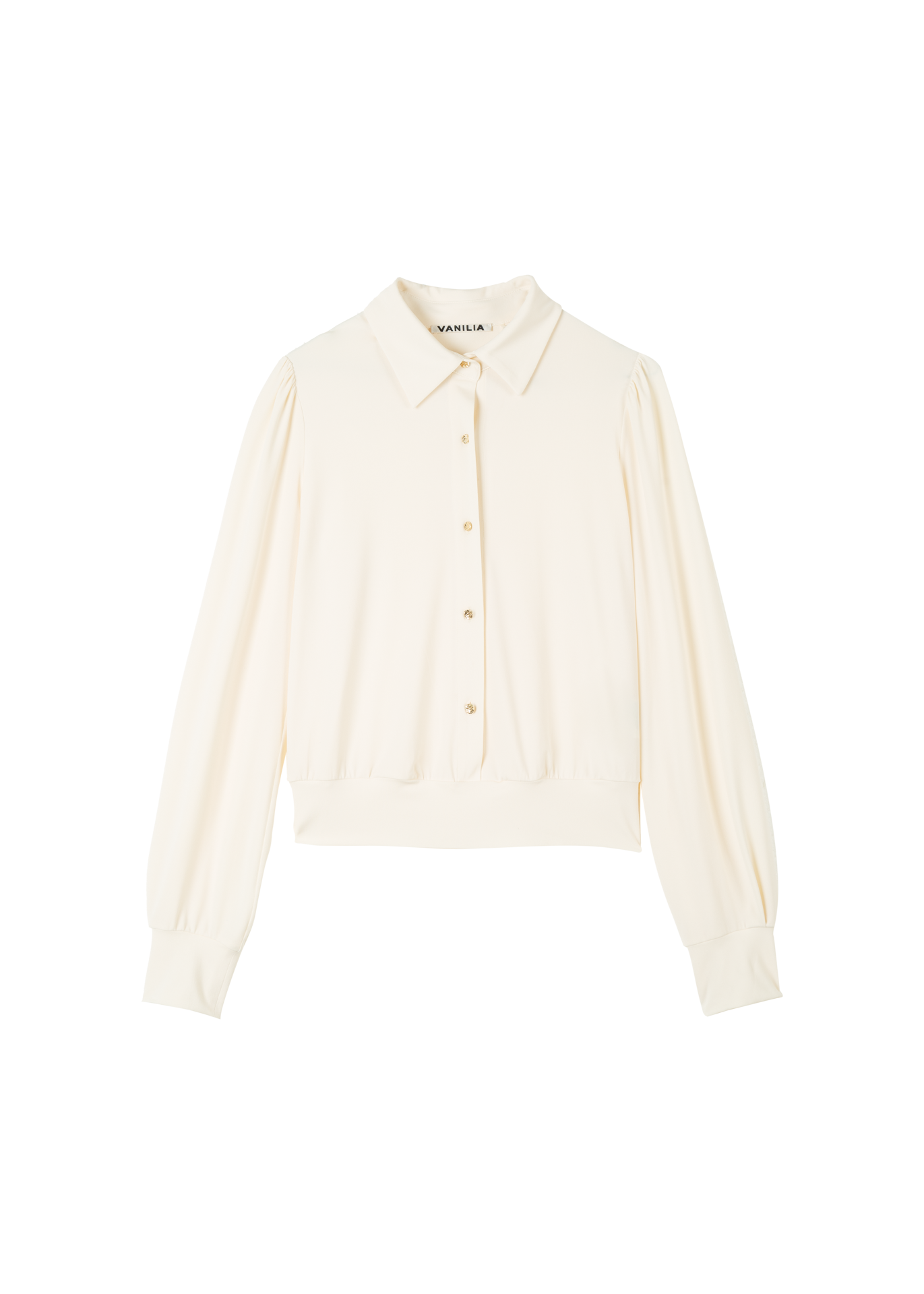 Tricot blouse met luxe knopen