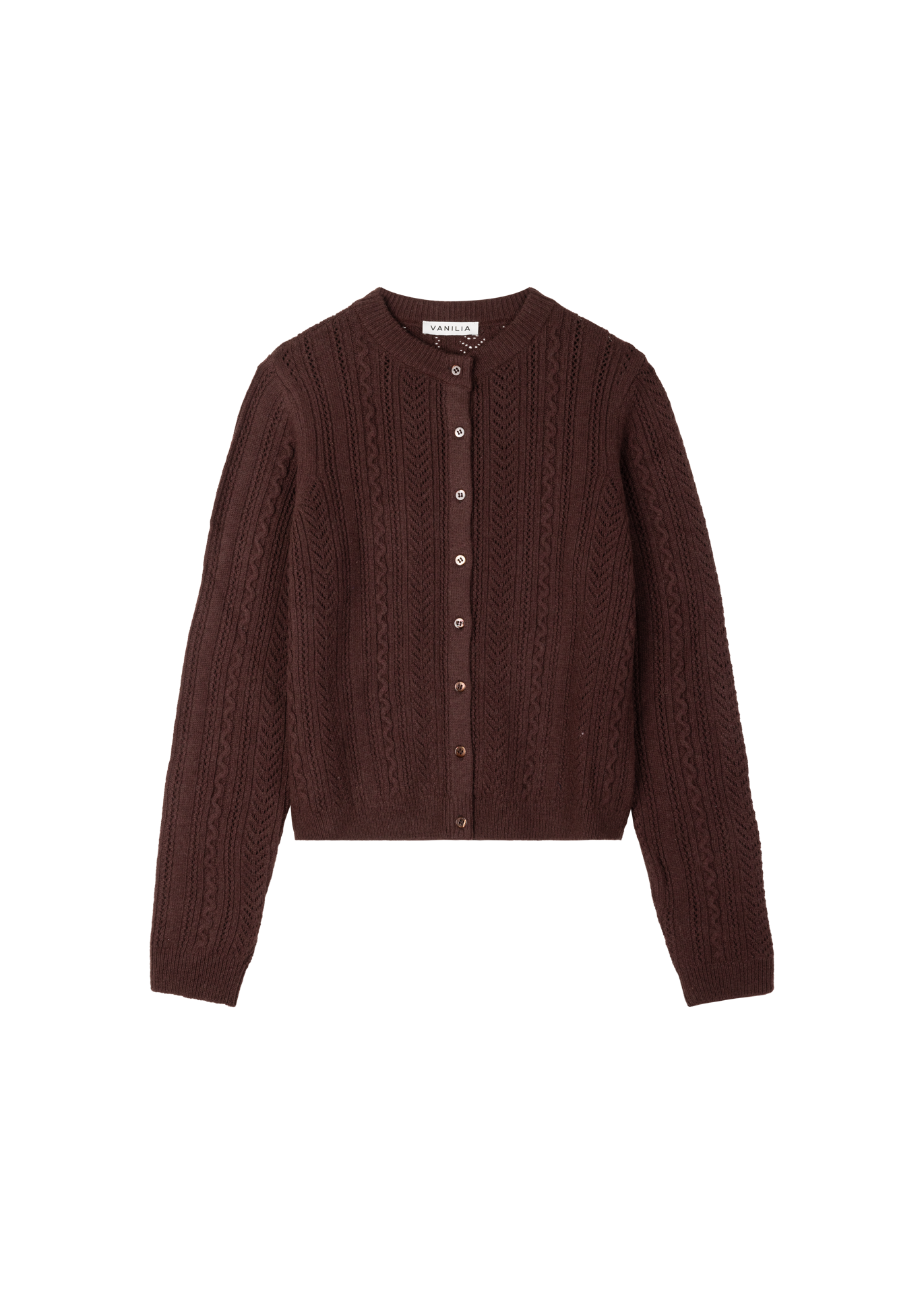 Wol kasjmier-mix cardigan ajour