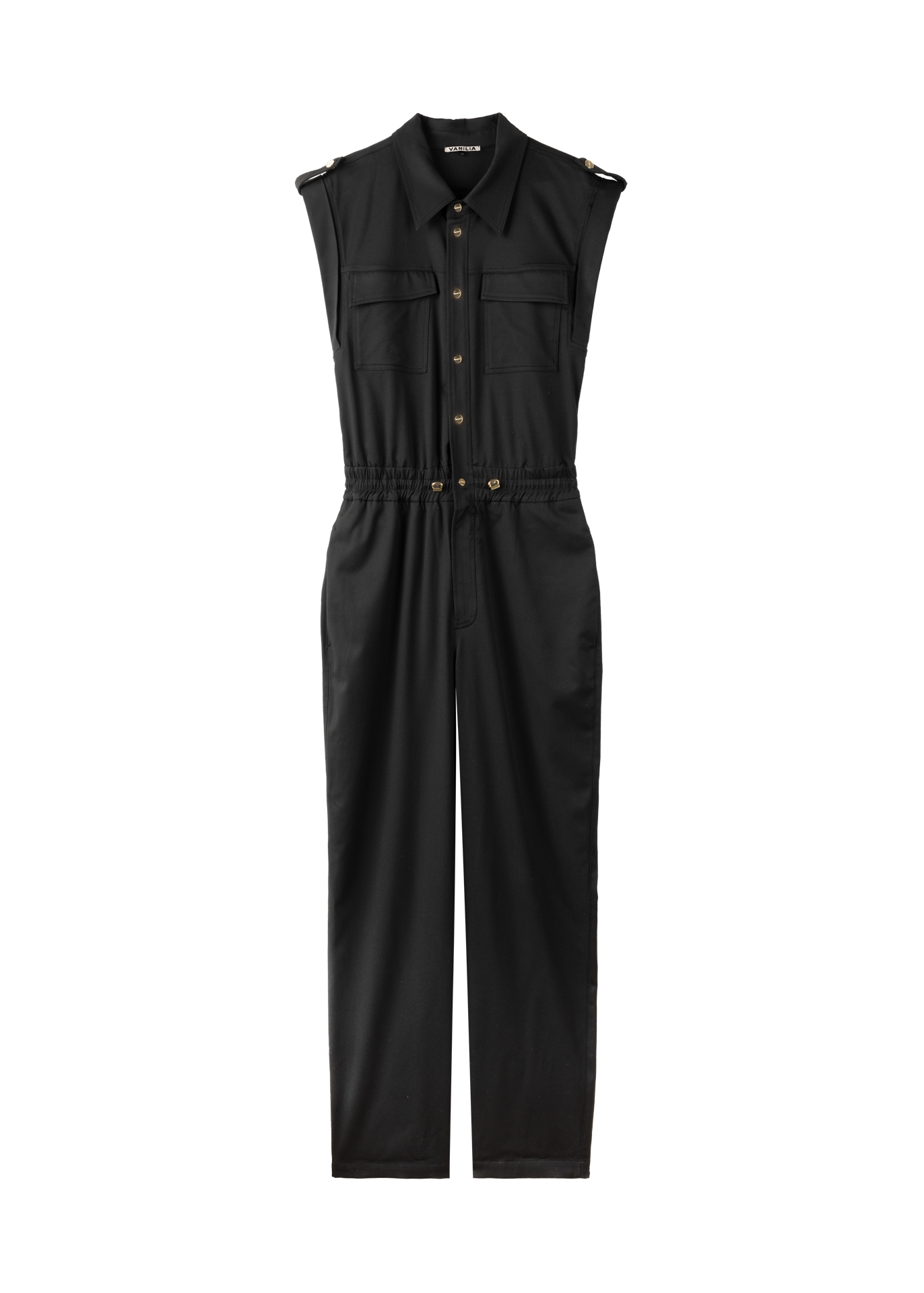 Viscose jumpsuit met korte mouwen