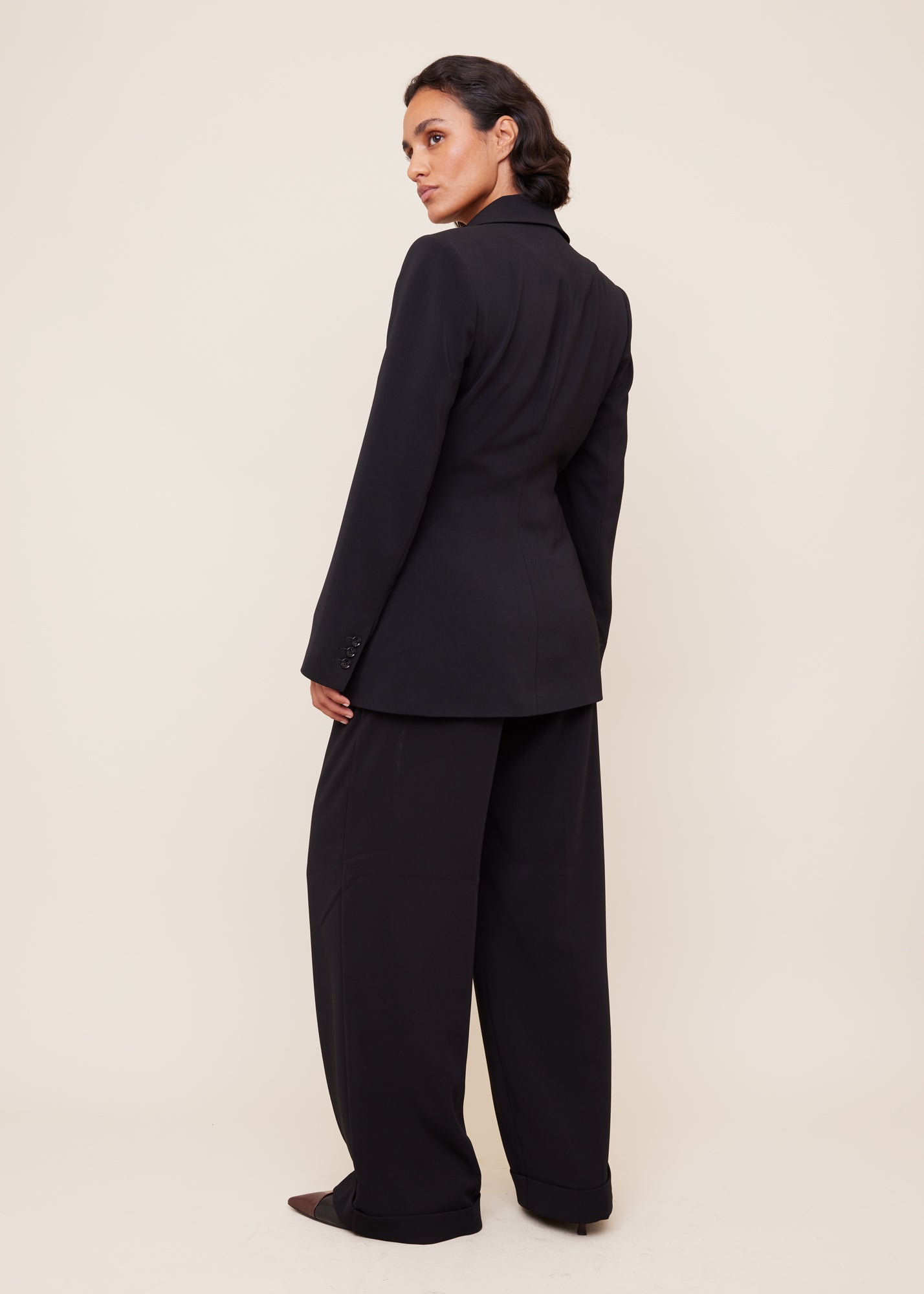 Crêpe broek tailored wide leg