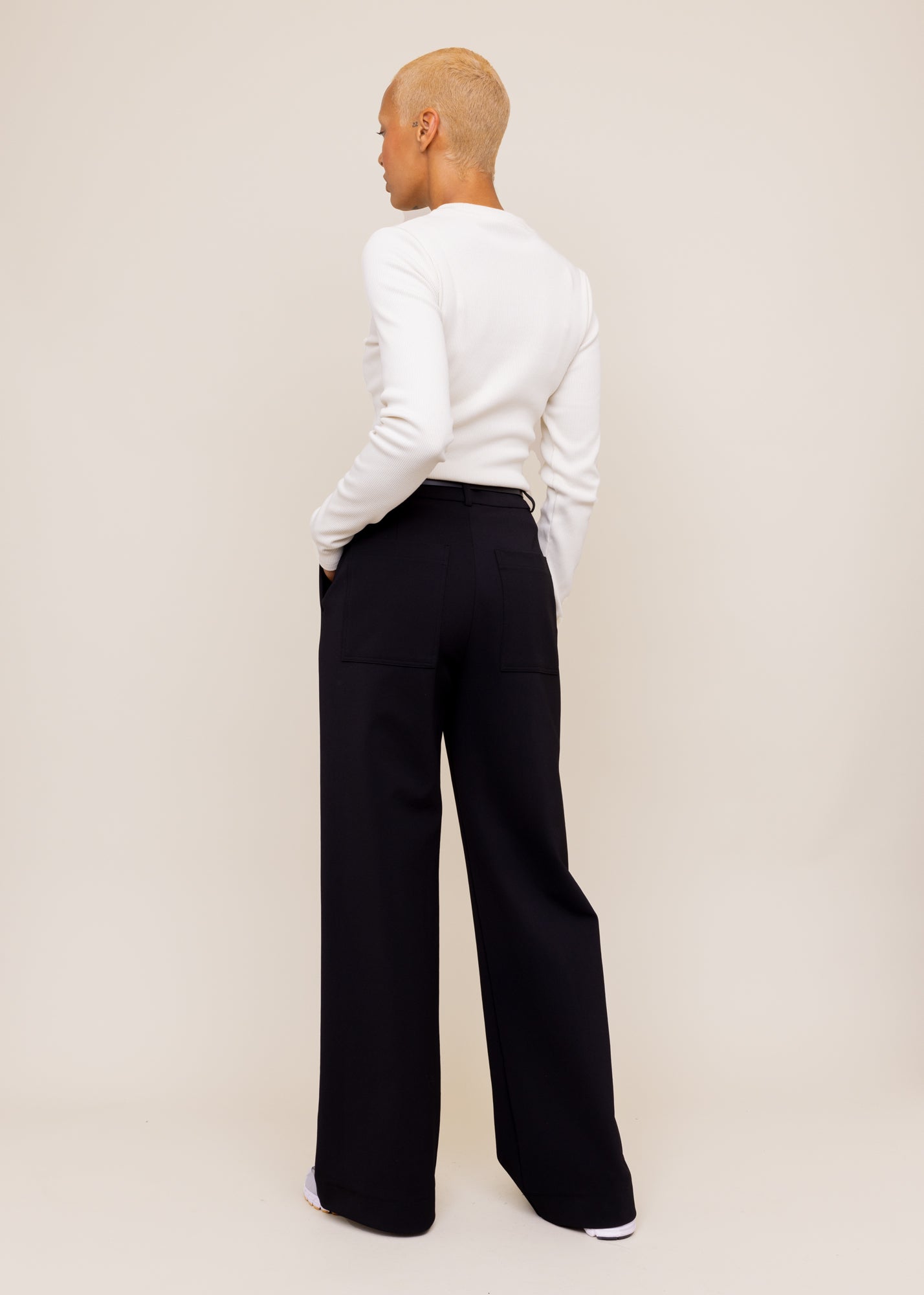 Tailored twill broek met ring