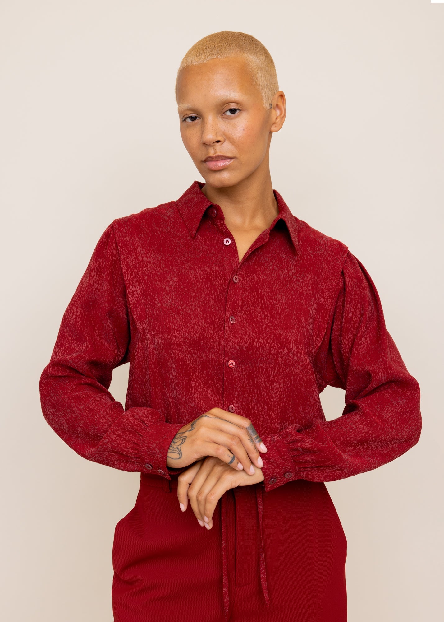 Viscose jacquard blouse