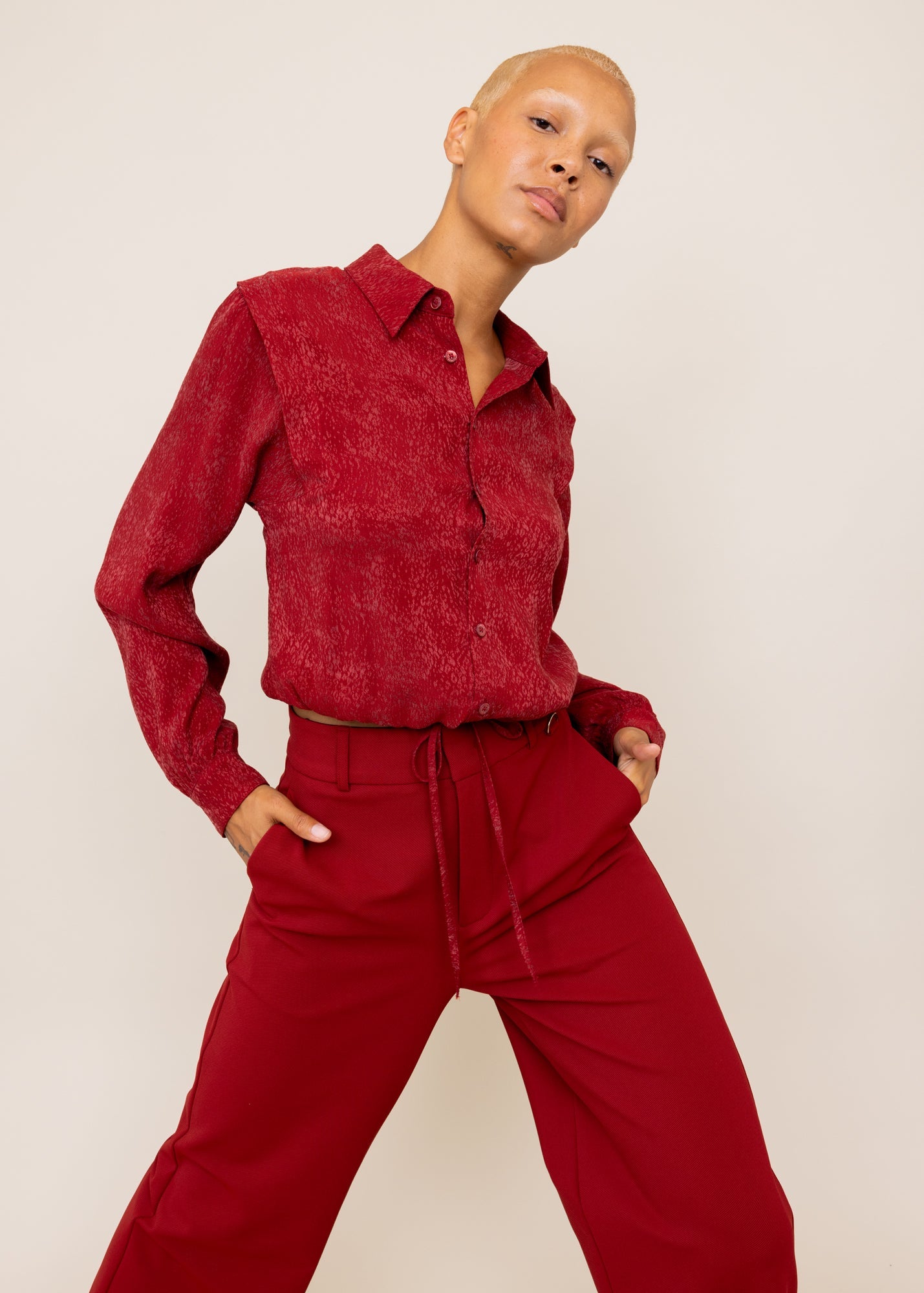 Viscose jacquard blouse