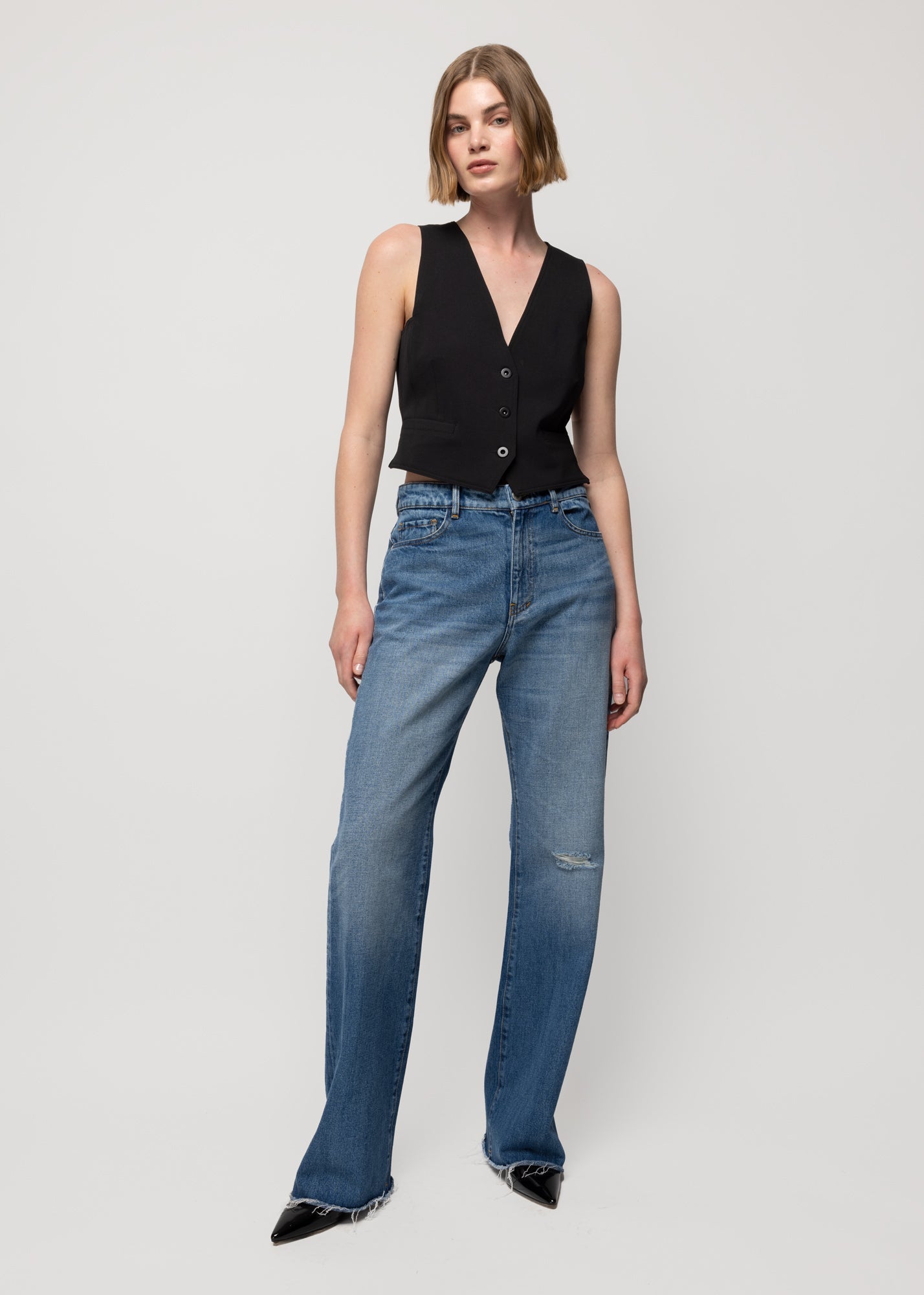 High waist jeans straight fit