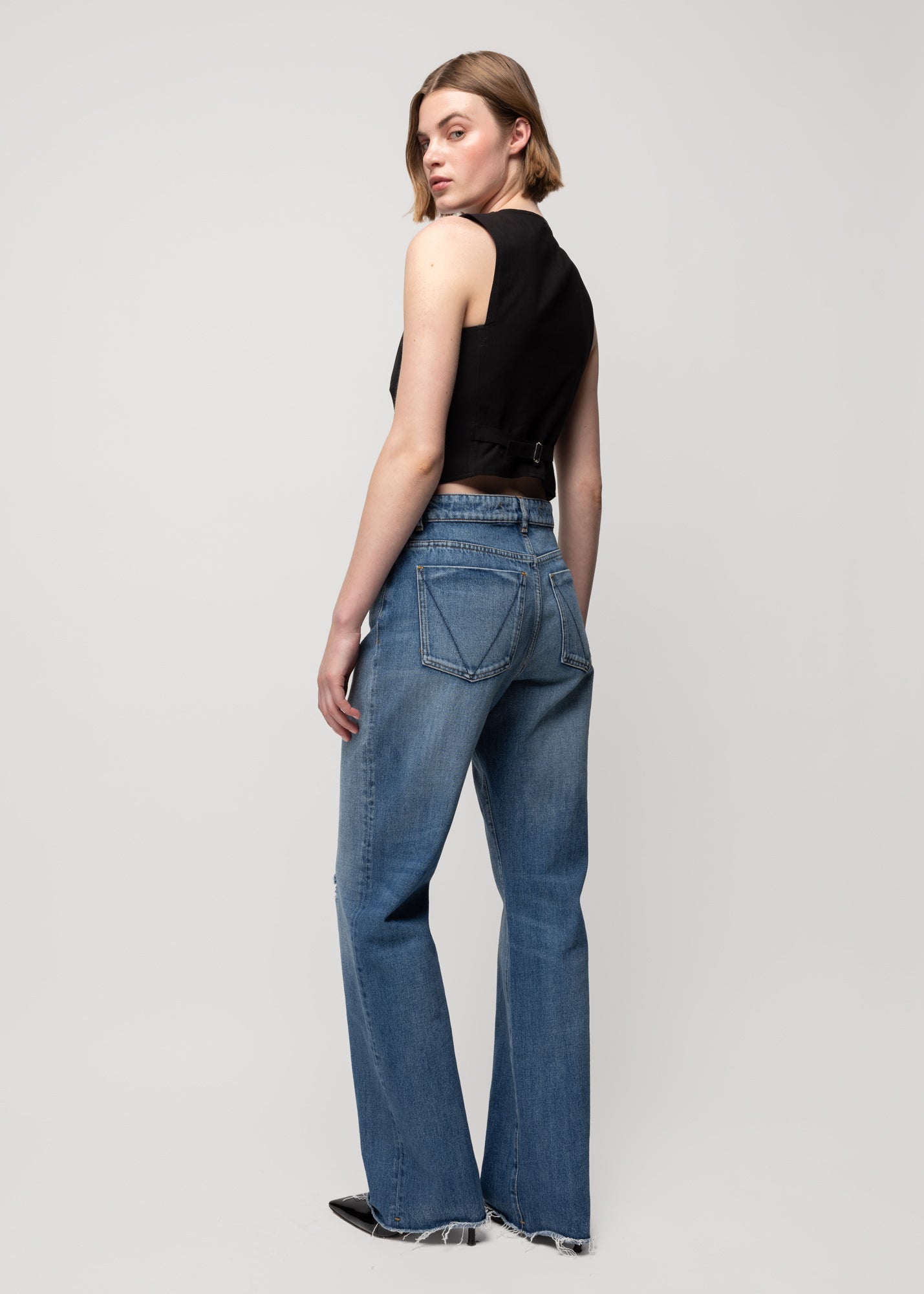 High waist jeans straight fit