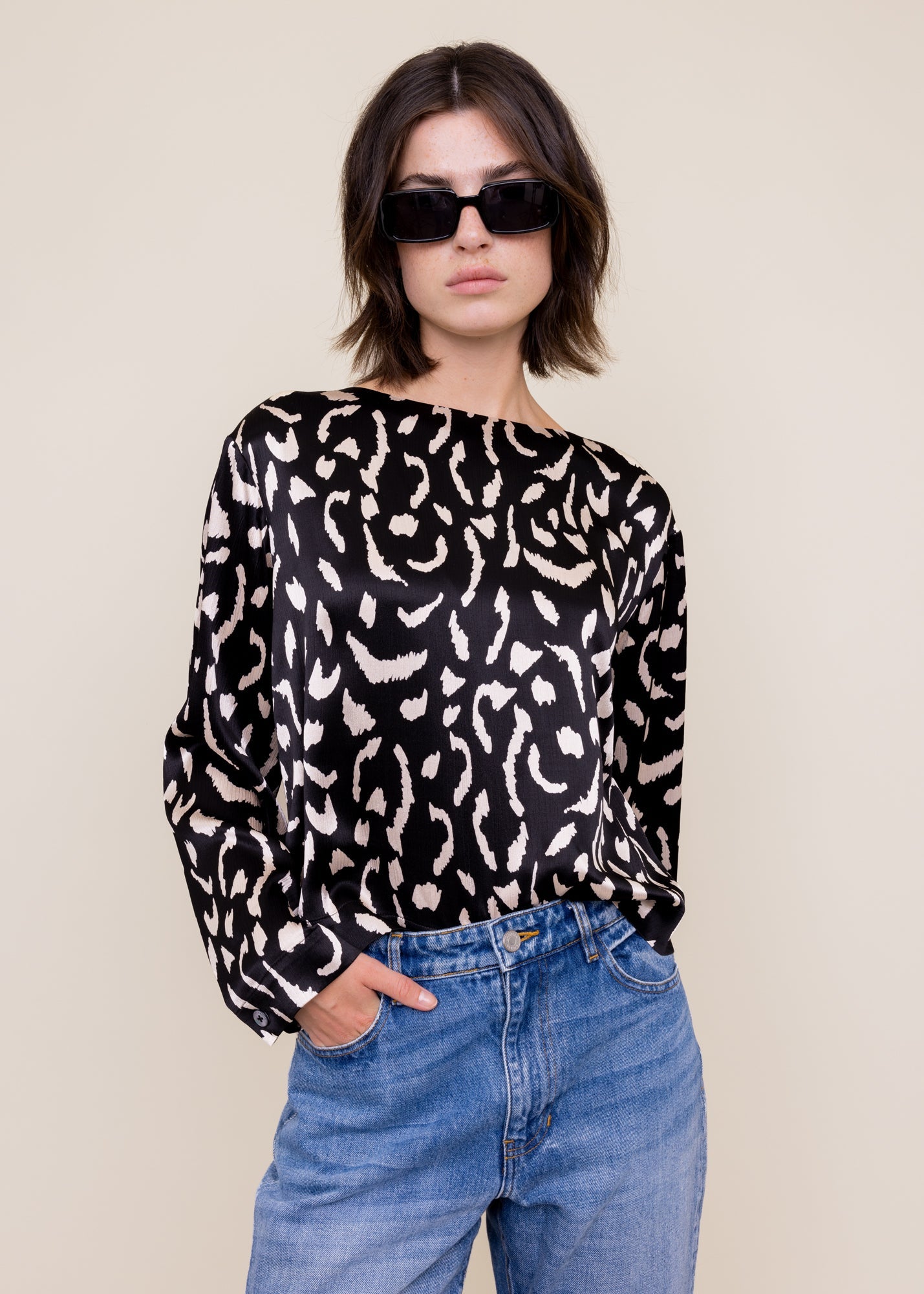 Viscose blouse met print