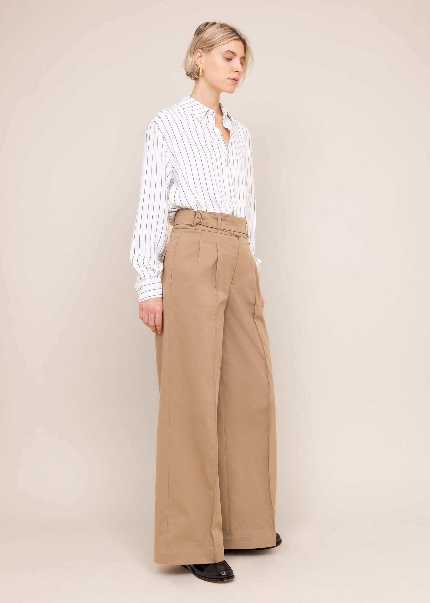 Twill broek wide leg