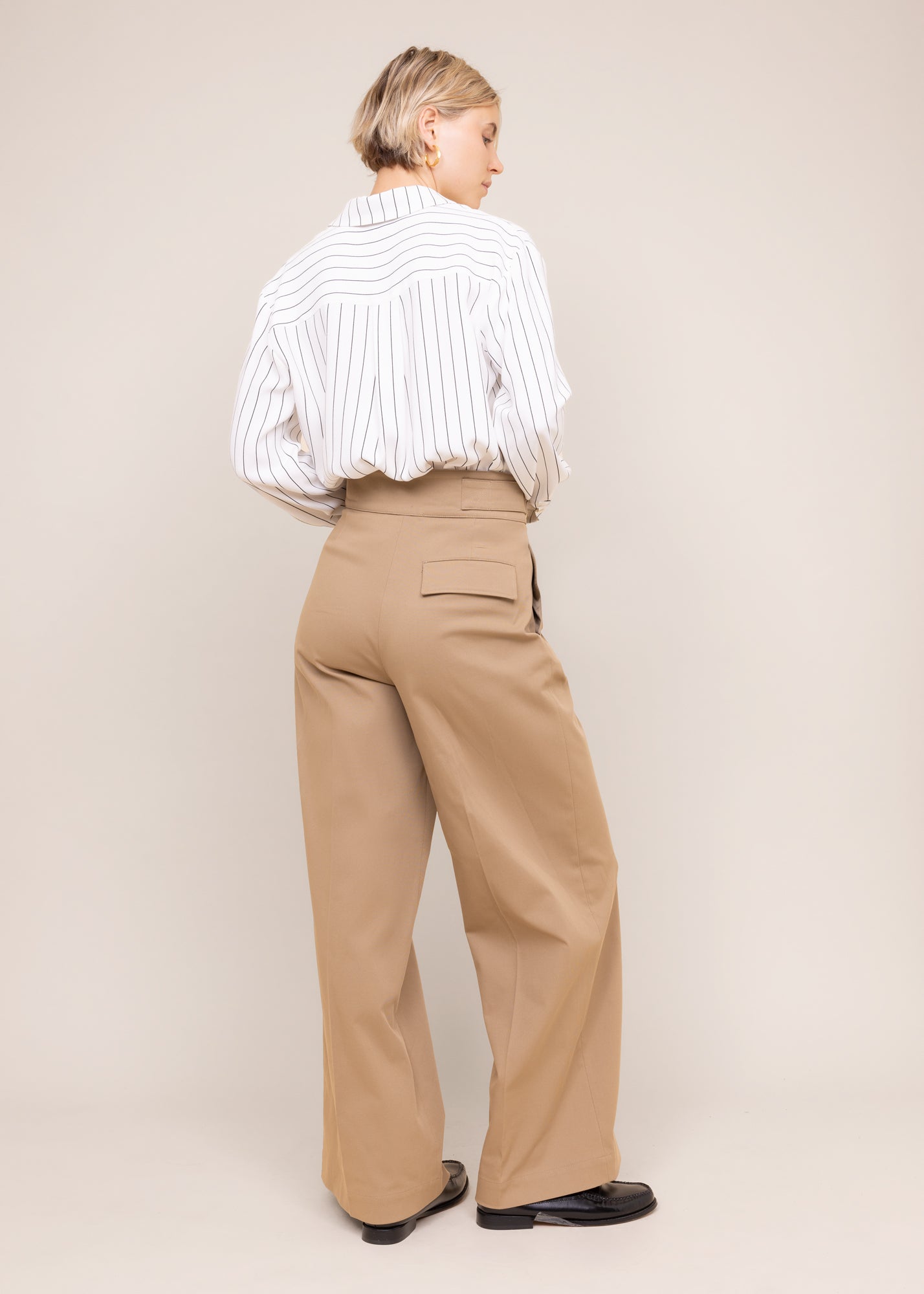 Twill broek wide leg