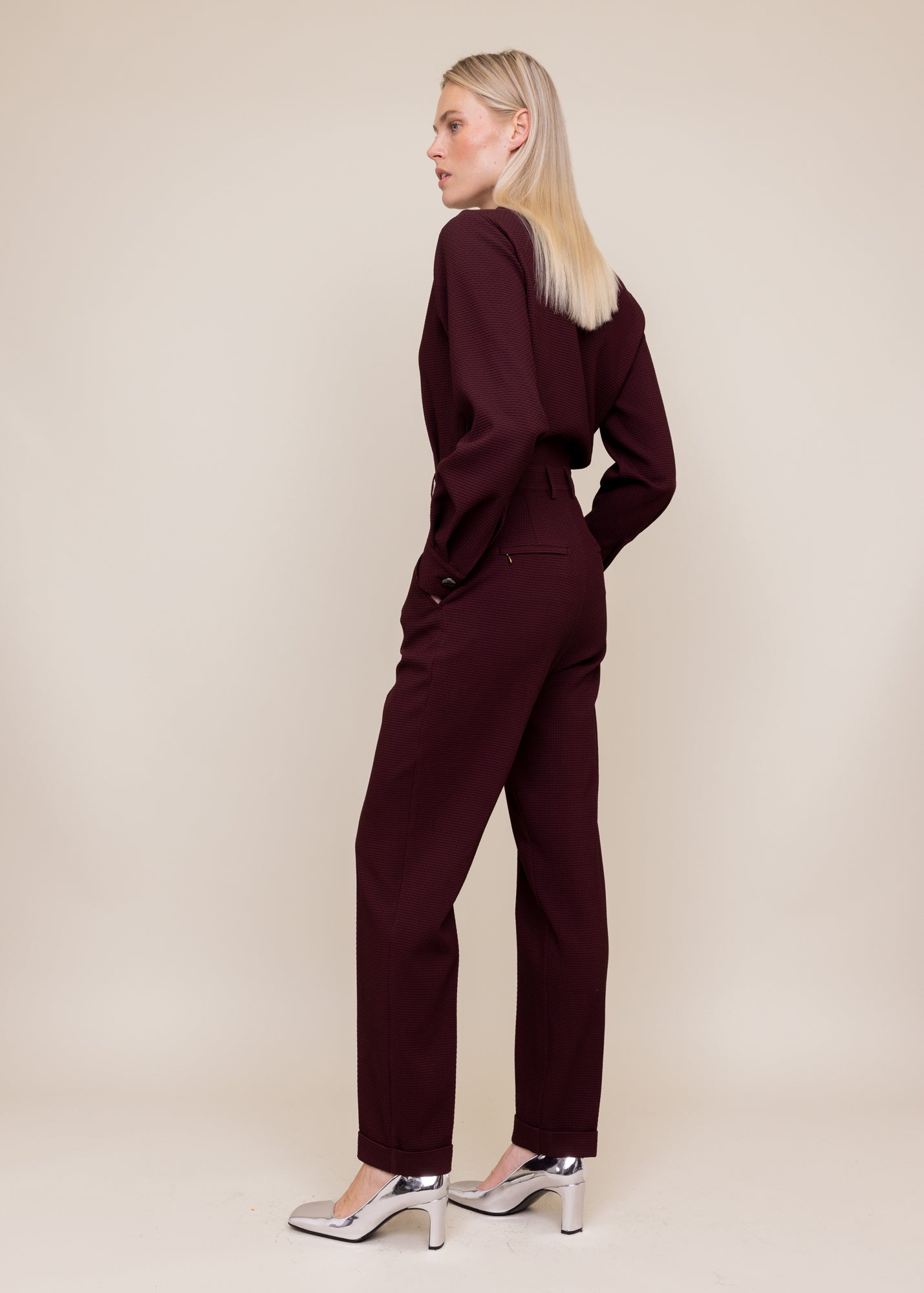 Wafel structuur jumpsuit