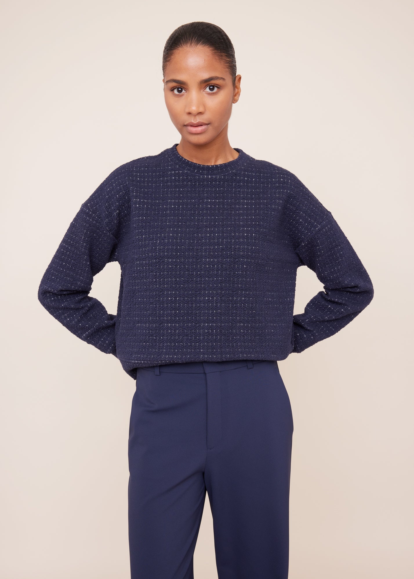 Katoenen sweater met structuur