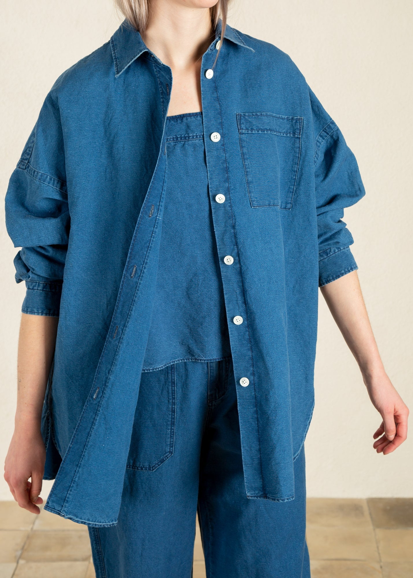 Oversized denim blouse voor dames