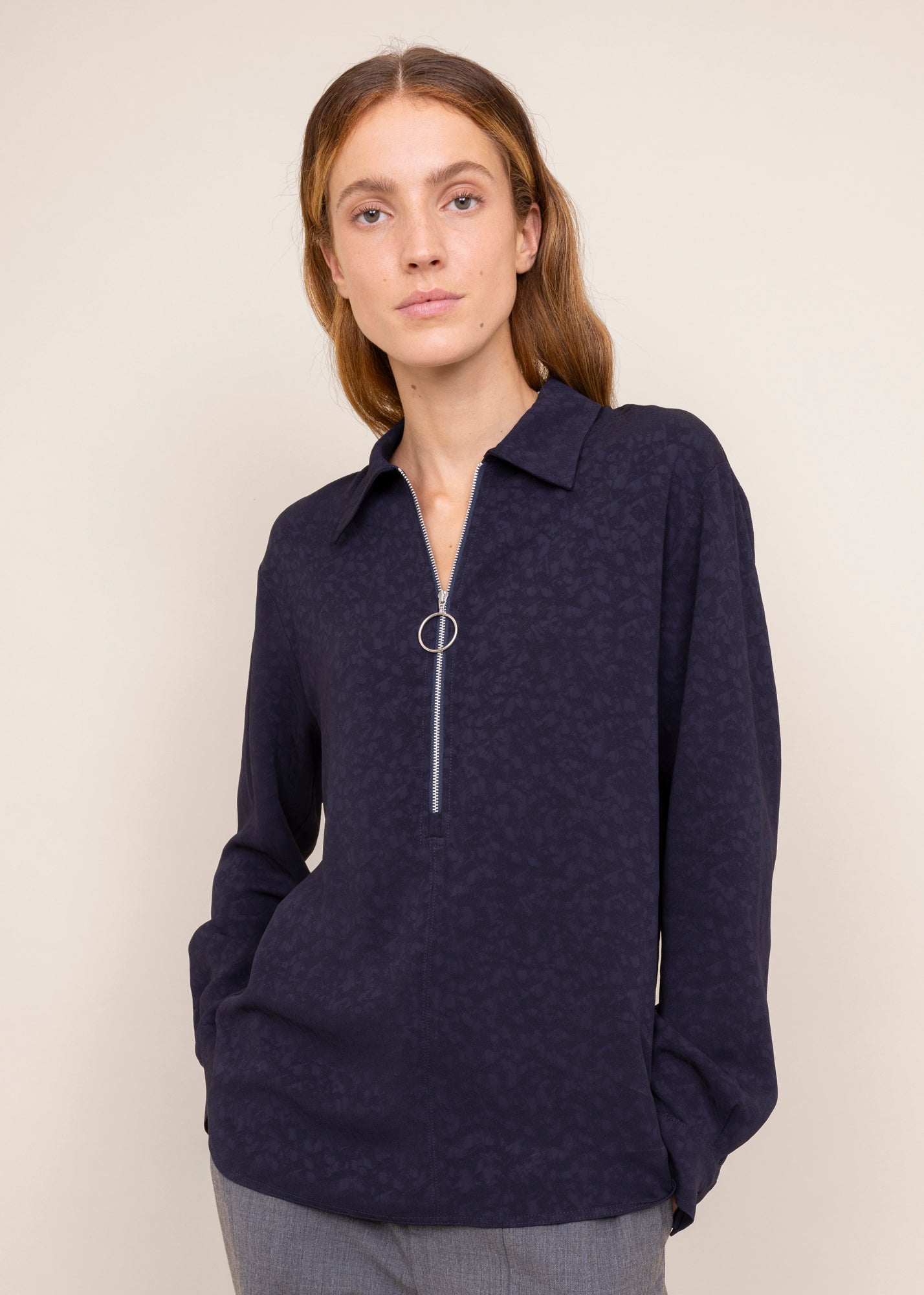 Viscose jacquard blouse