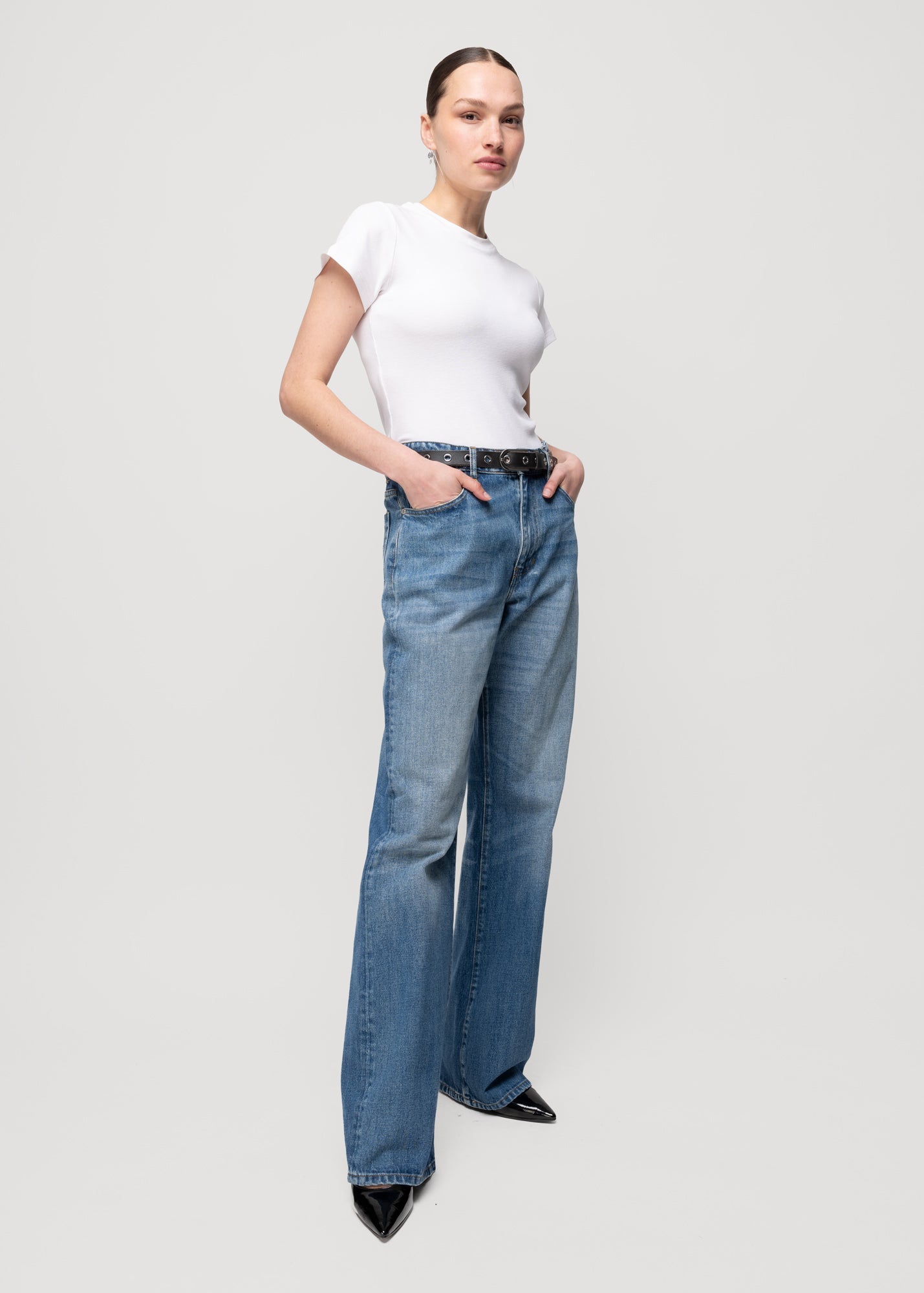 High waist jeans straight fit