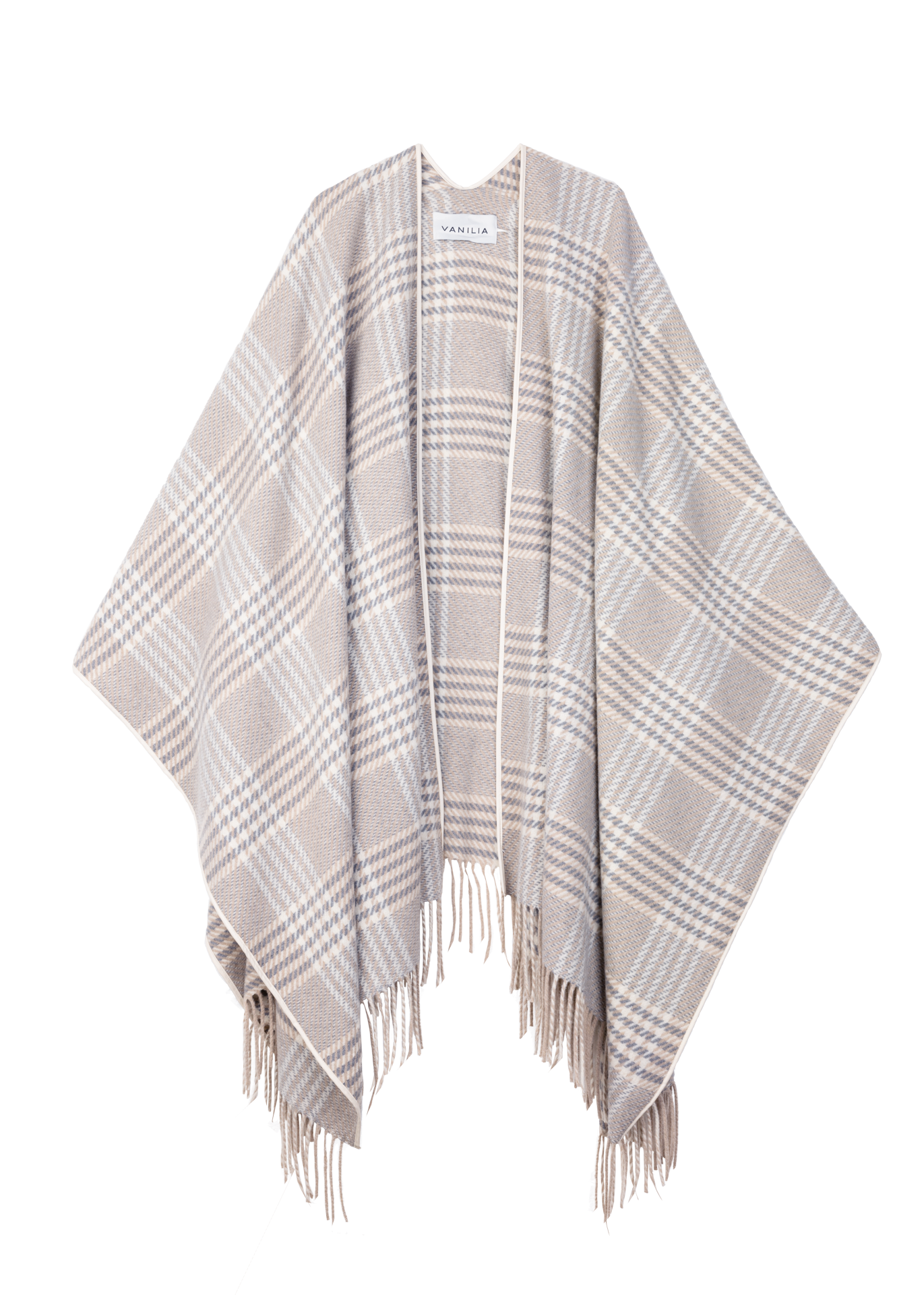 Sjaal Wool blend fringe cape