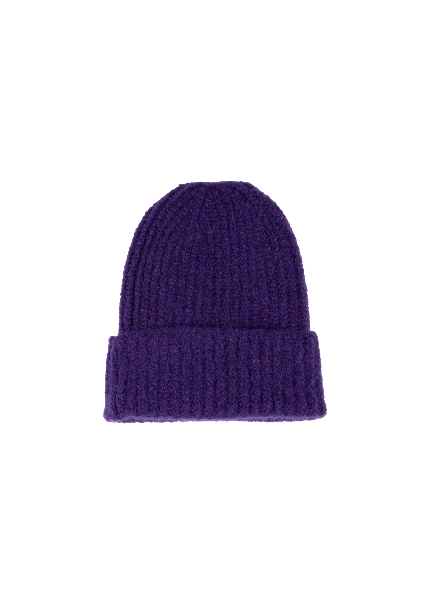 Wolmix beanie met rib