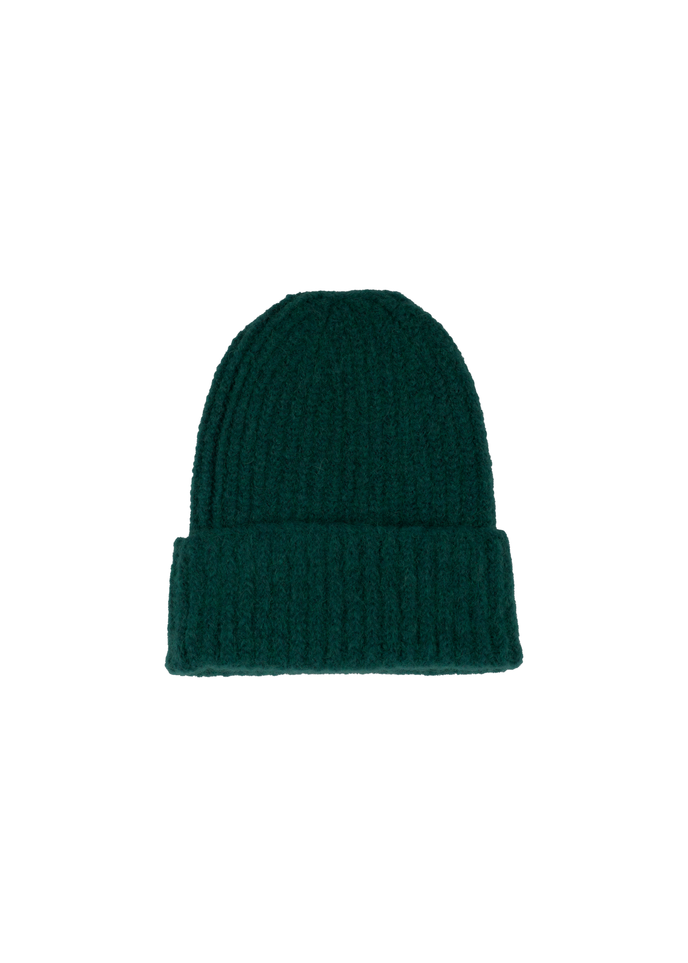 Wolmix beanie met rib