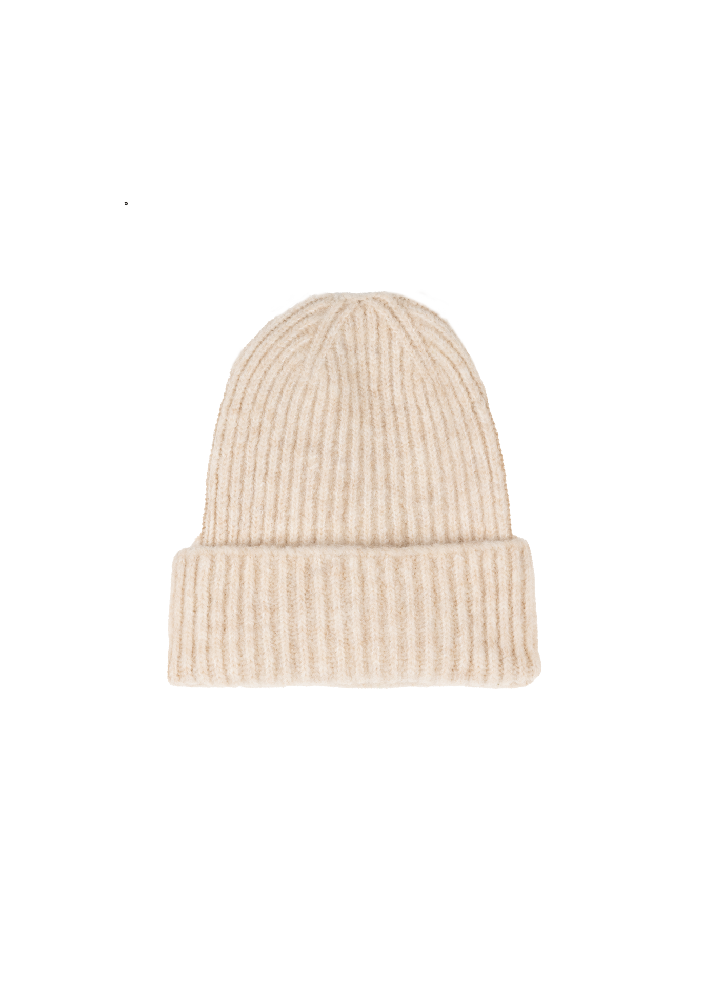 Wolmix beanie met rib