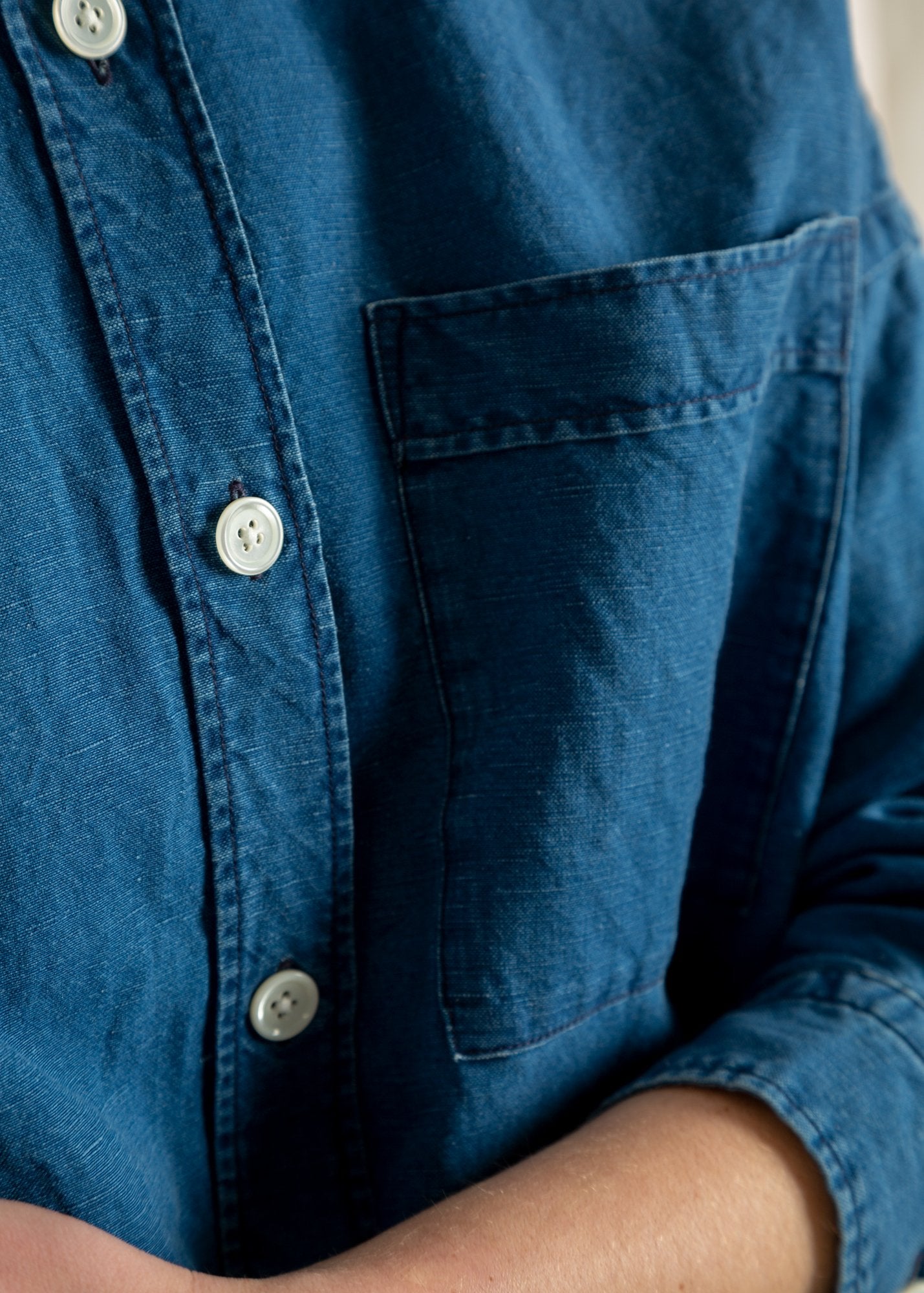 Oversized denim blouse